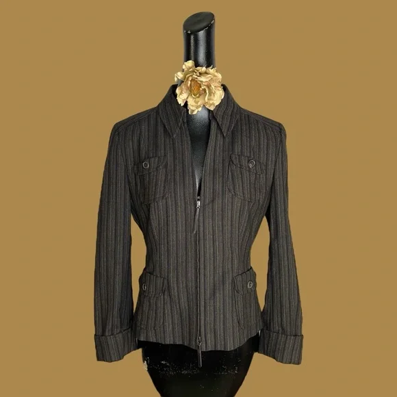 Akris Punto Black Pinstripe Blazer - Picture 2 of 15